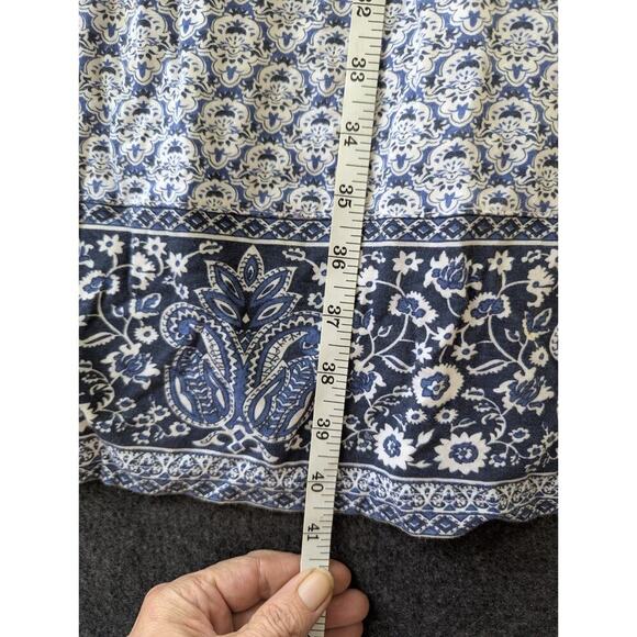 Charter Club Dress Womens Small Blue Embellished Tank Dress Gathered Waist Midi - Picture 4 of 8